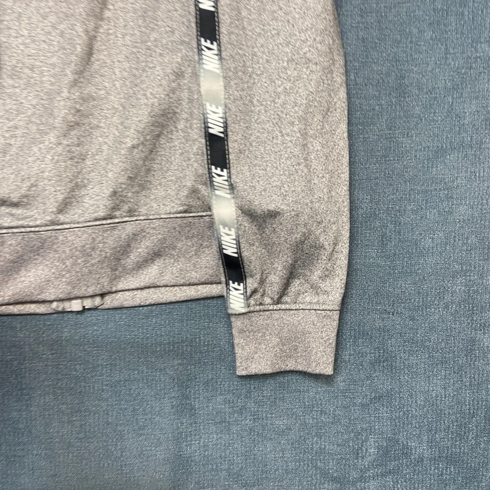 Nike Track Jacket Girl 6 Heather Gray Full Zip Mock Neck Swoosh Logo Performance